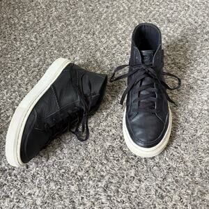 UGG Womens Alameda High Top Chukka Sneakers Boot Black Leather Size 9 Lace Up